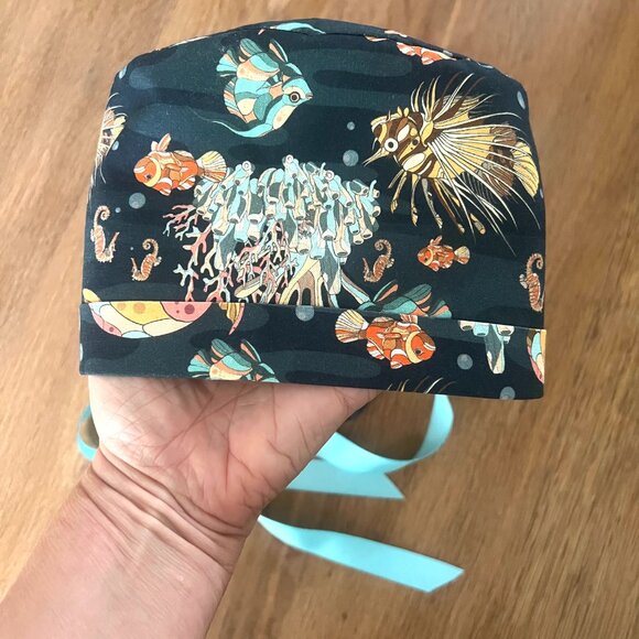 NWOT 8 Ponytail Scrub Caps Bundle scrub hats surgical caps ponytail scrub hats - Picture 3 of 16